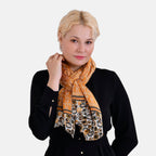 La Marey 100% Mulberry Silk Printed Scarf (Size 170x55 cm) - Yellow