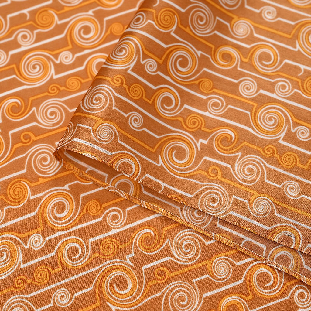 La Marey 100% Mulberry Silk Printed Scarf (Size 170x55 cm) - Yellow