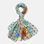 LA MAREY Daisy Pattern 100% Mulberry Silk Scarf (Size 180x110cm) - Green & Yellow