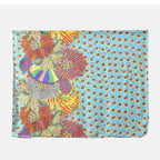 LA MAREY Daisy Pattern 100% Mulberry Silk Scarf (Size 180x110cm) - Green & Yellow