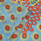 LA MAREY Daisy Pattern 100% Mulberry Silk Scarf (Size 180x110cm) - Green & Yellow