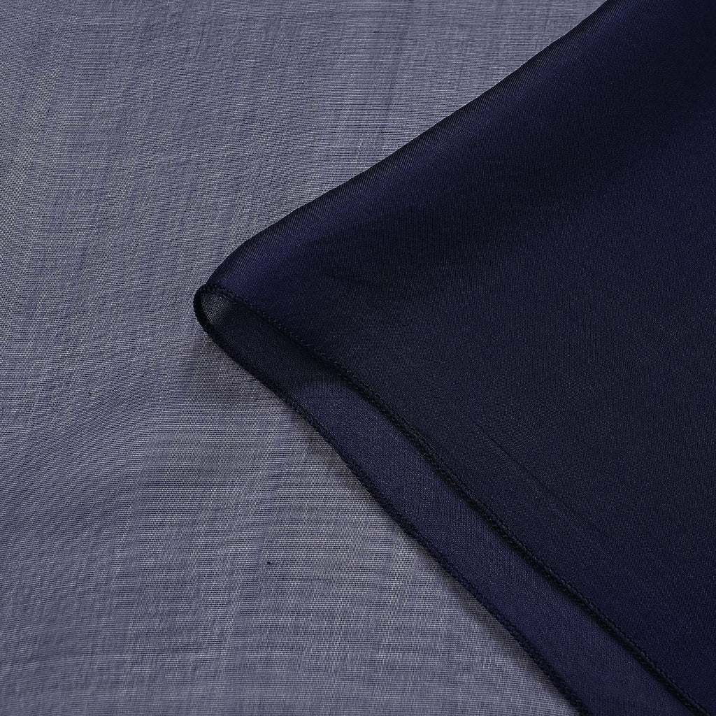 La Marey 100% Mulberry Silk Solid Scarf (Size 200x140cm) - Blue