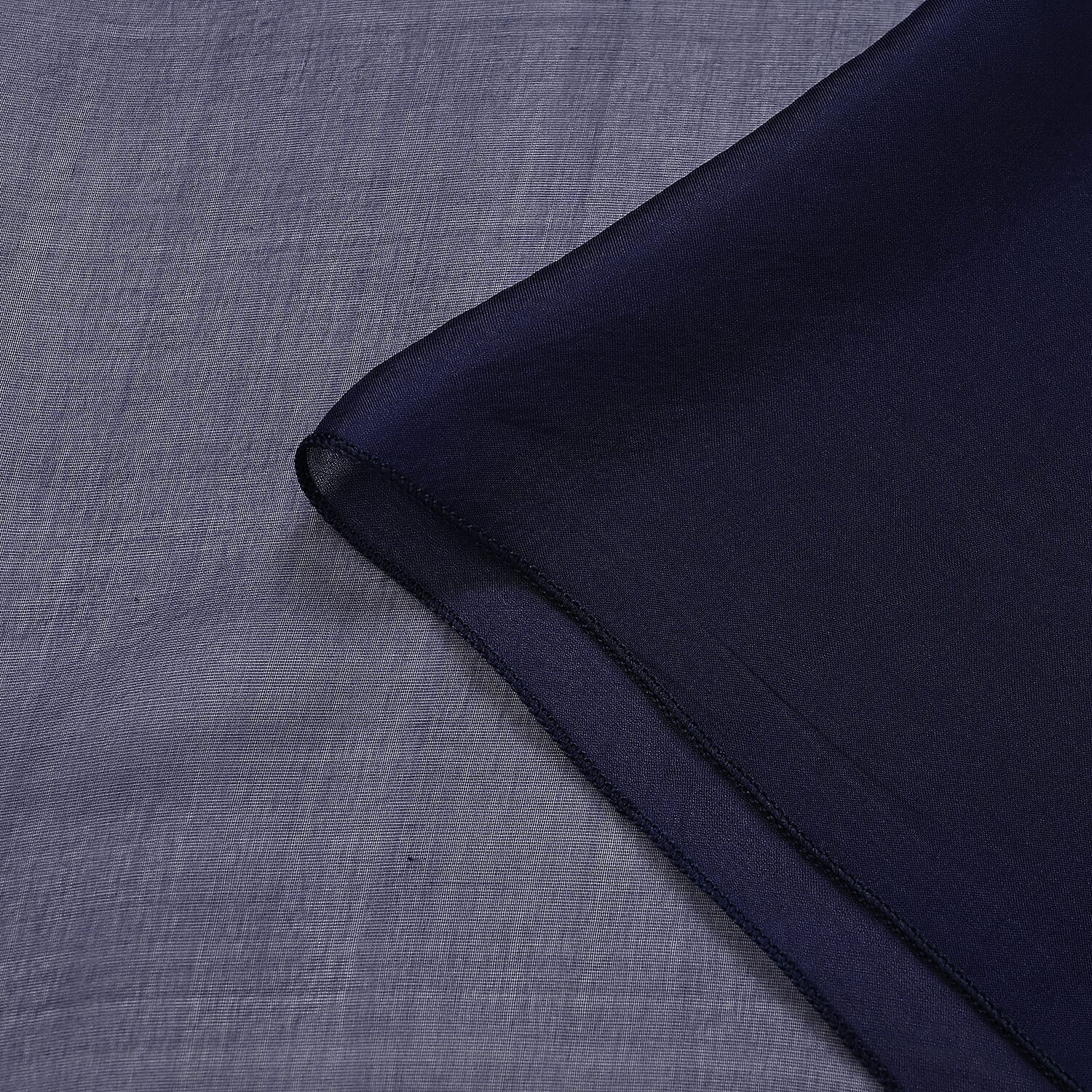 La Marey 100% Mulberry Silk Solid Scarf (Size 200x140cm) - Blue