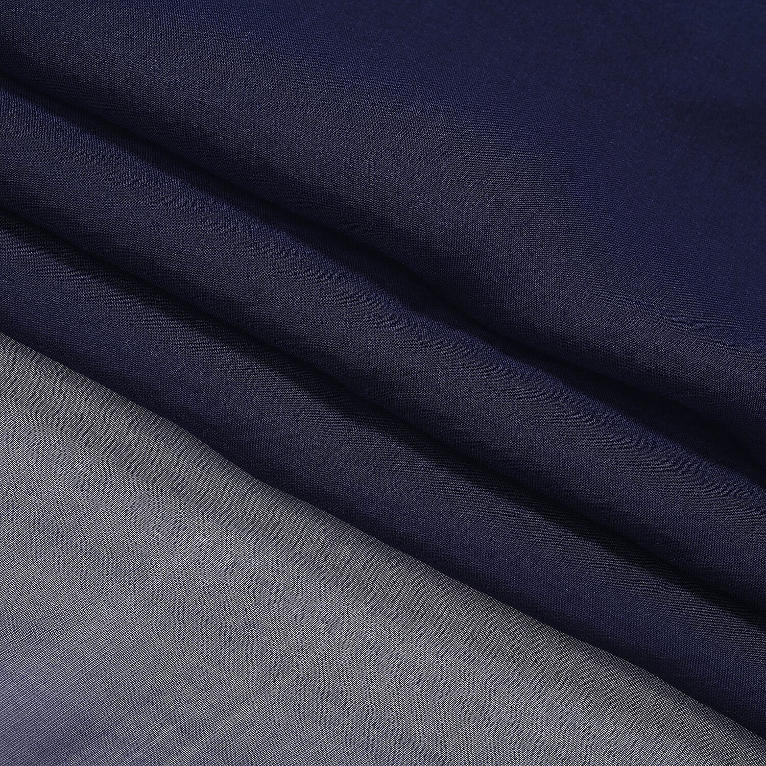 La Marey 100% Mulberry Silk Solid Scarf (Size 200x140cm) - Blue