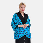La Marey Mulberry Silk Spotted Scarf (Size 175x1 cm) - Green & Black