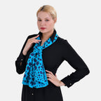 La Marey Mulberry Silk Spotted Scarf (Size 175x1 cm) - Green & Black