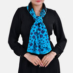 La Marey Mulberry Silk Spotted Scarf (Size 175x1 cm) - Green & Black