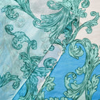 La Marey Mulberry Silk Tie and Dye Scarf (Size 110x1 cm) - White & Blue
