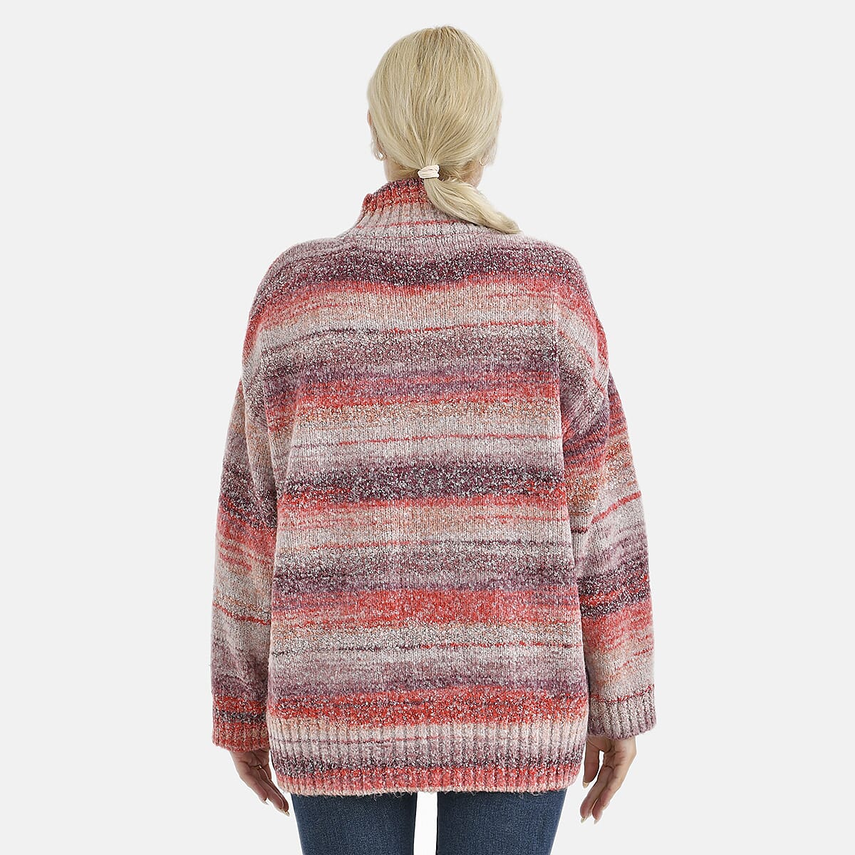 La Marey Acrylic Striped Sweater - Red