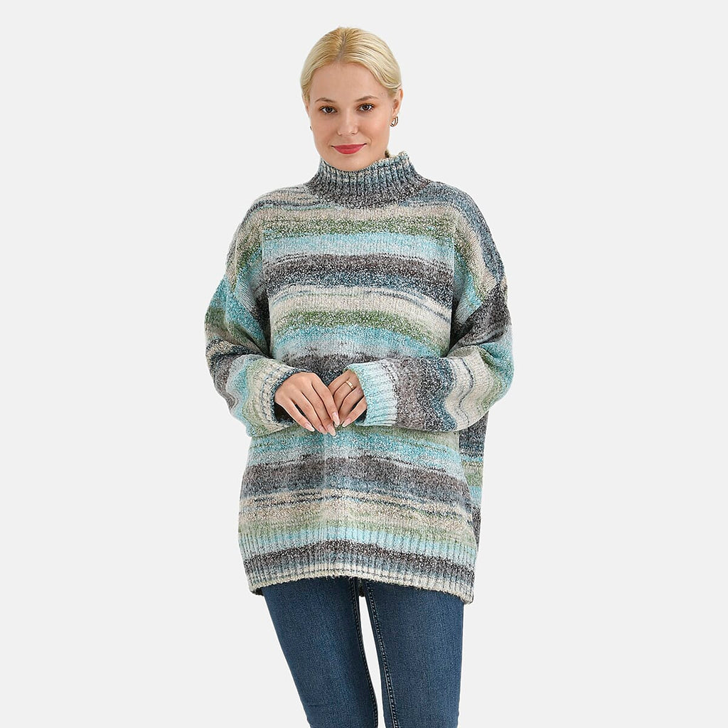 La Marey Acrylic Striped Sweater - Green