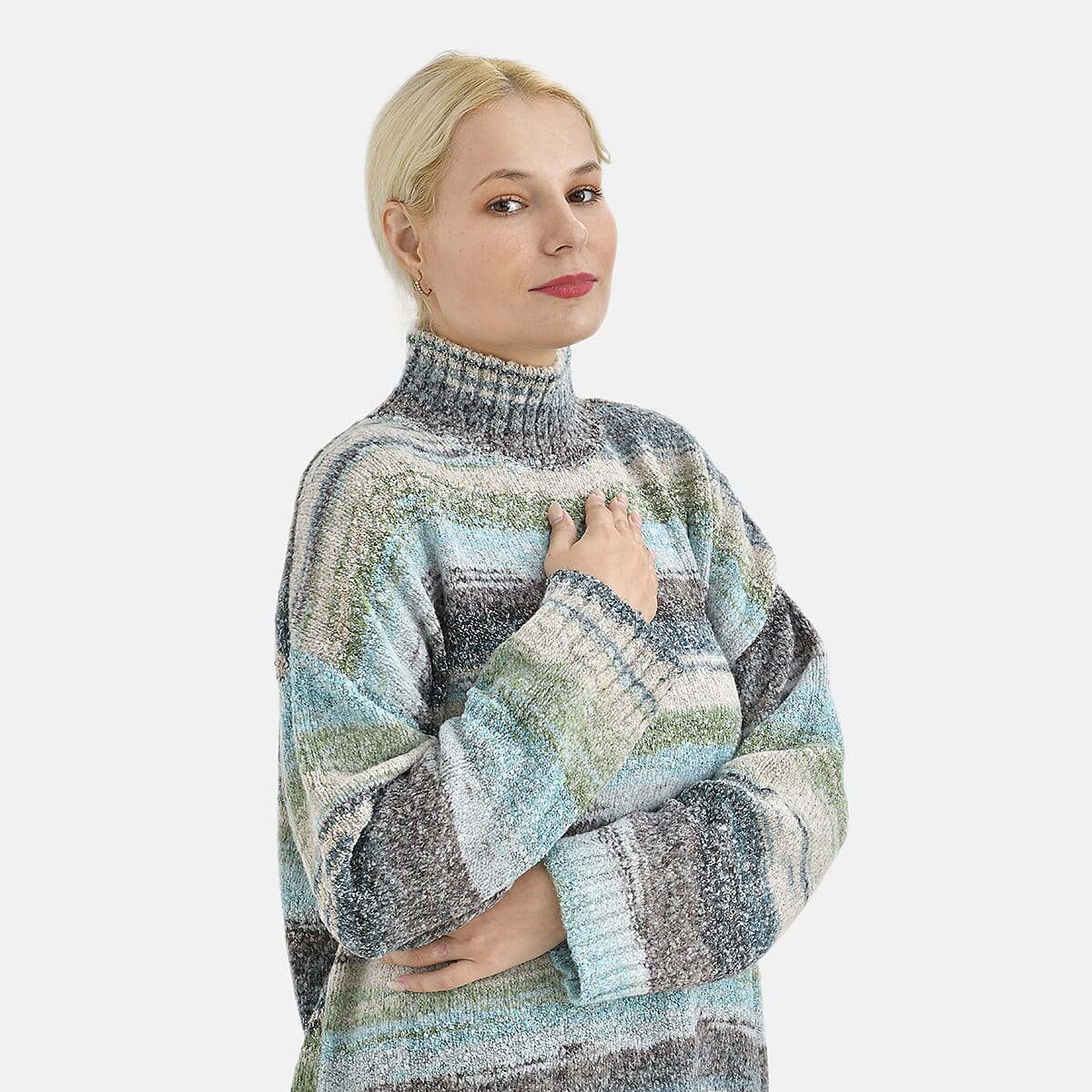La Marey Acrylic Striped Sweater - Green