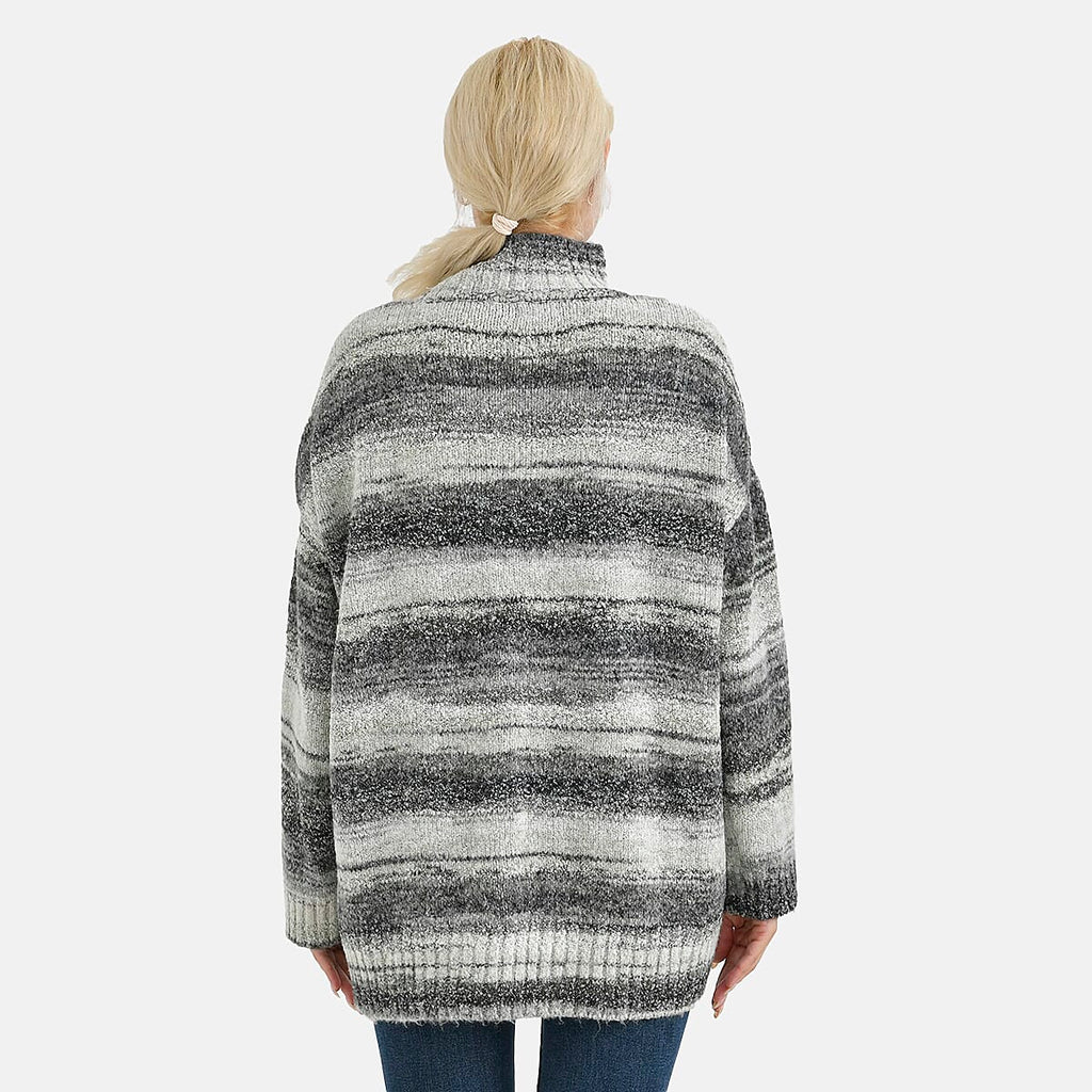 La Marey Acrylic Striped Sweater - Grey
