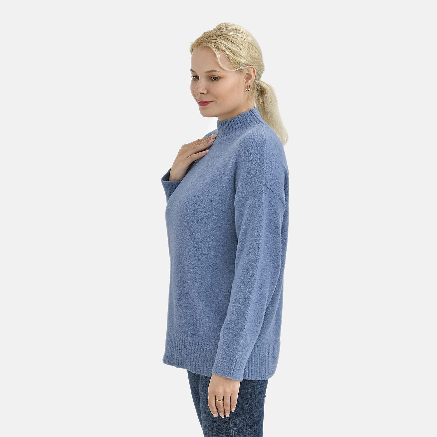La Marey Alpaca-like Sweater (Size 12 to 14)- Blue