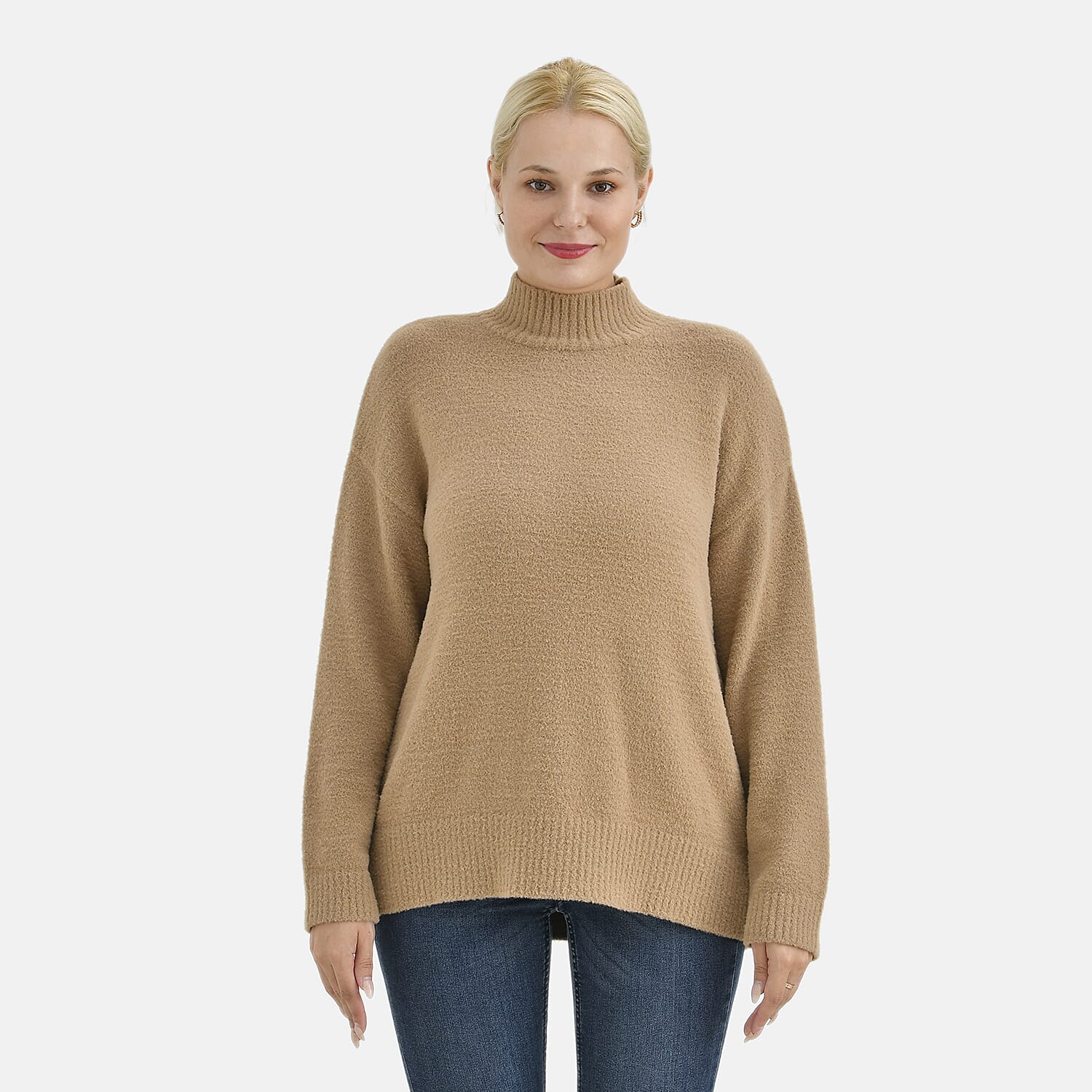 La Marey Turtle Neck Jumper  (Size 12 to 14)- Khaki