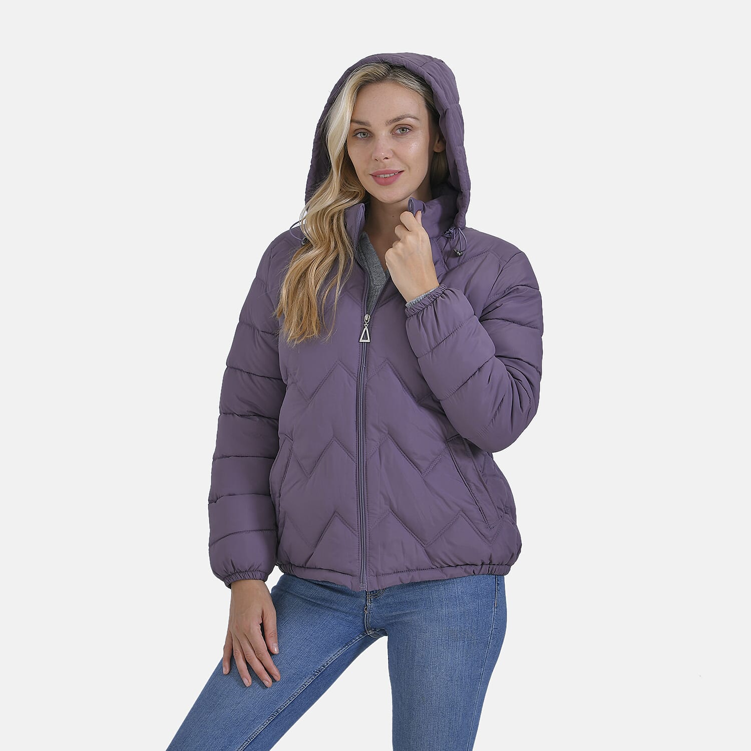 La Marey Lightning-Patterned Jacket (Size 16 to 18) - Purple