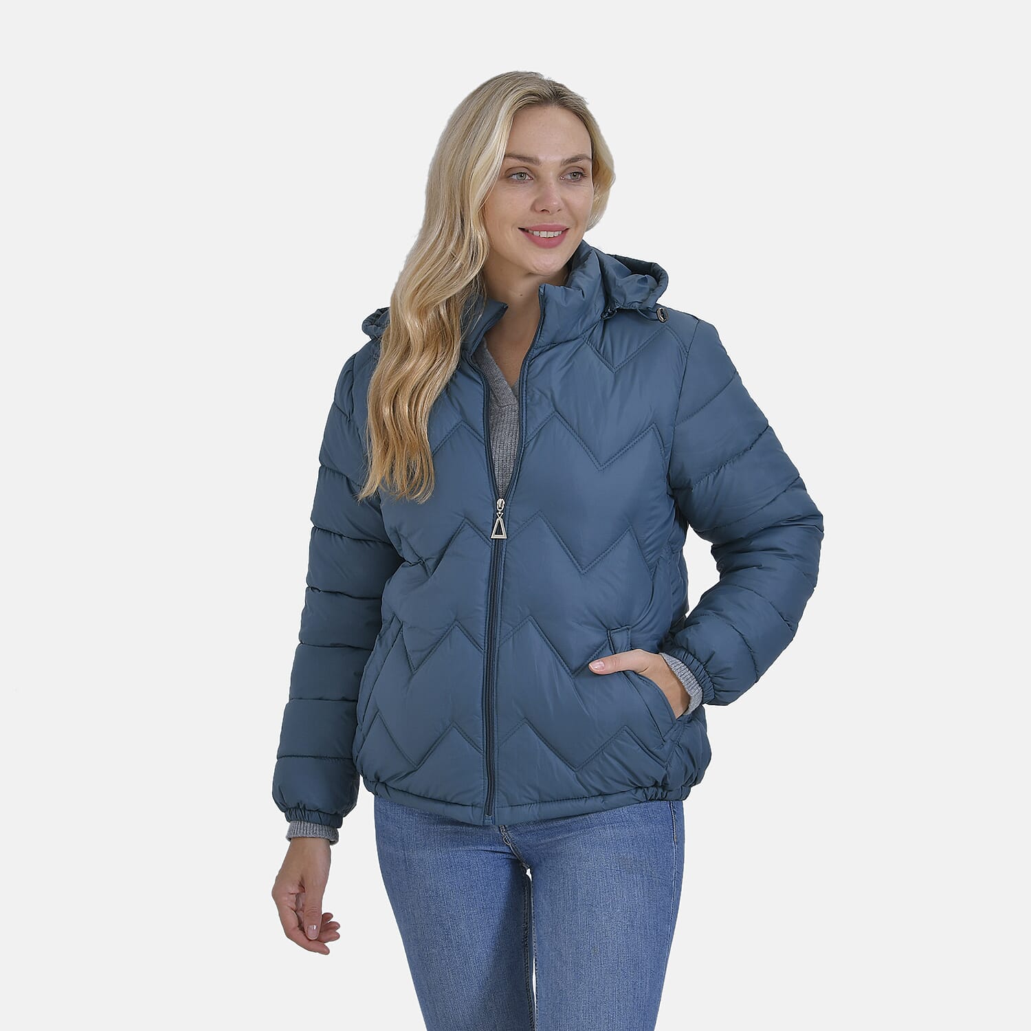 La Marey Lightning-Patterned Jacket (Size 12 to 14) - Blue
