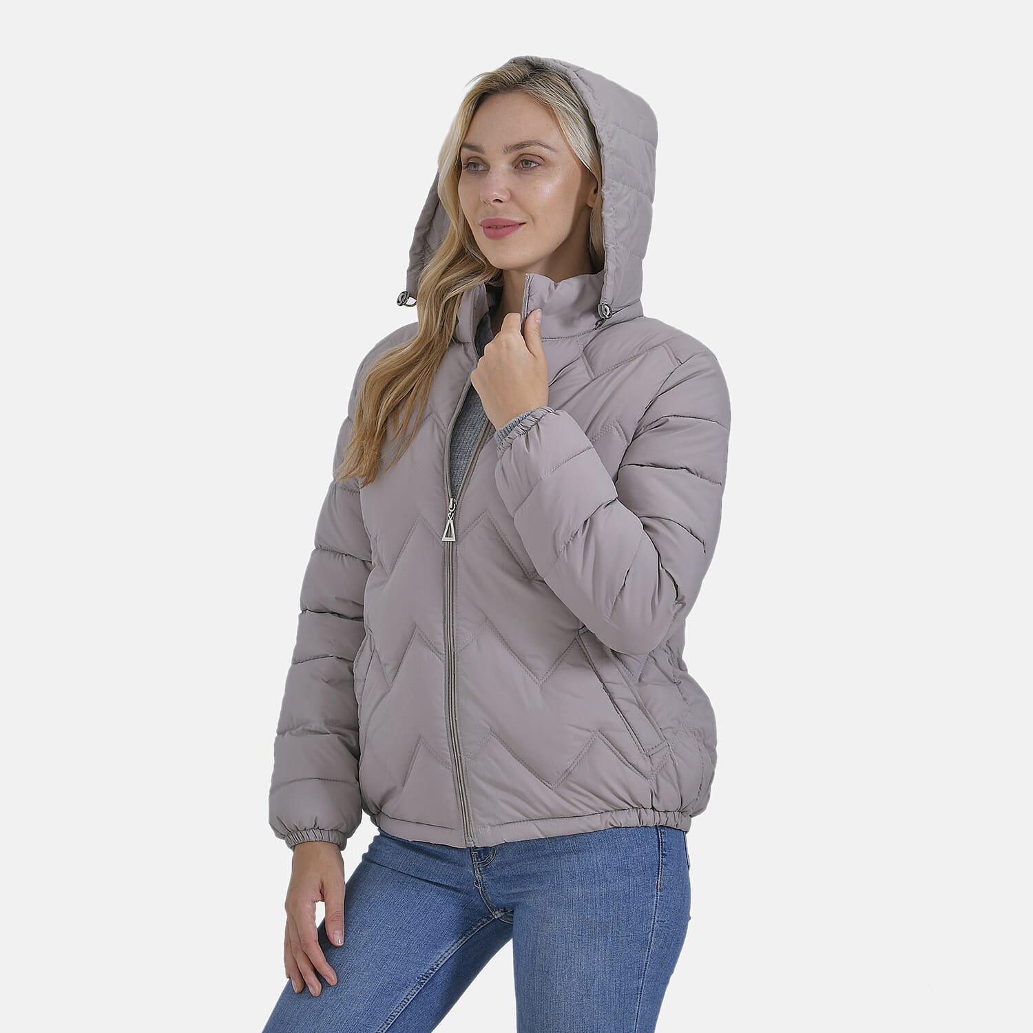 La Marey Lightning-Patterned Jacket (Size 24 to 26) - Beige