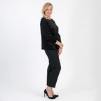 La Marey Paisley Emboss Velvet Blouse (Size XXL) - Black