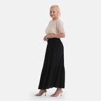 La Marey Elastic Waist Maxi Skirt (One Size) - Black