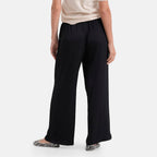 La Marey Silk Feeling Wide Leg Trousers (Size - S-M) - Black