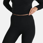 DOD- Cashmere Blend Thermal Scoop Neck Top & Legging Sets (Size XL) - Black