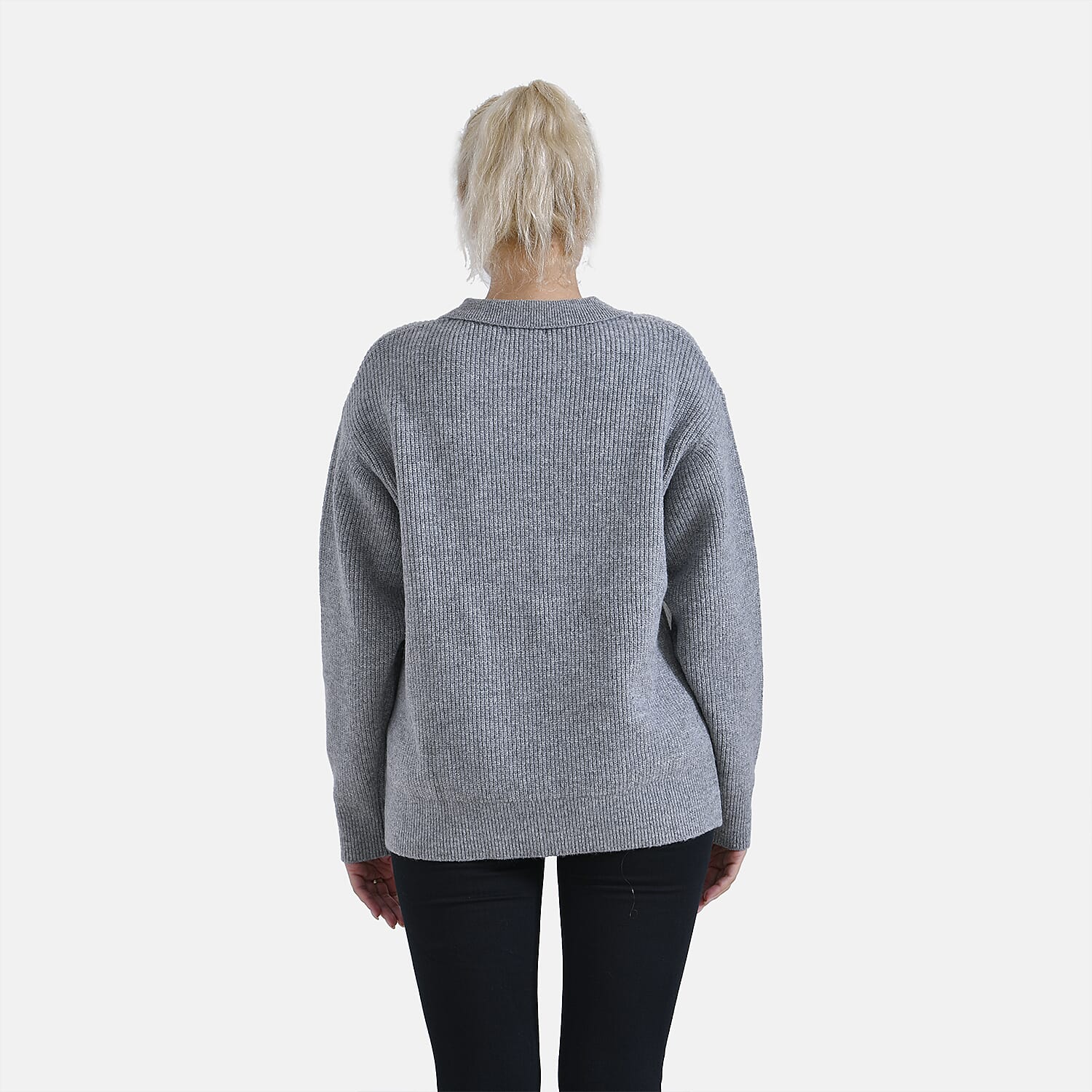 La Marey V neck polo sweater (Size 12 to 14) - Grey