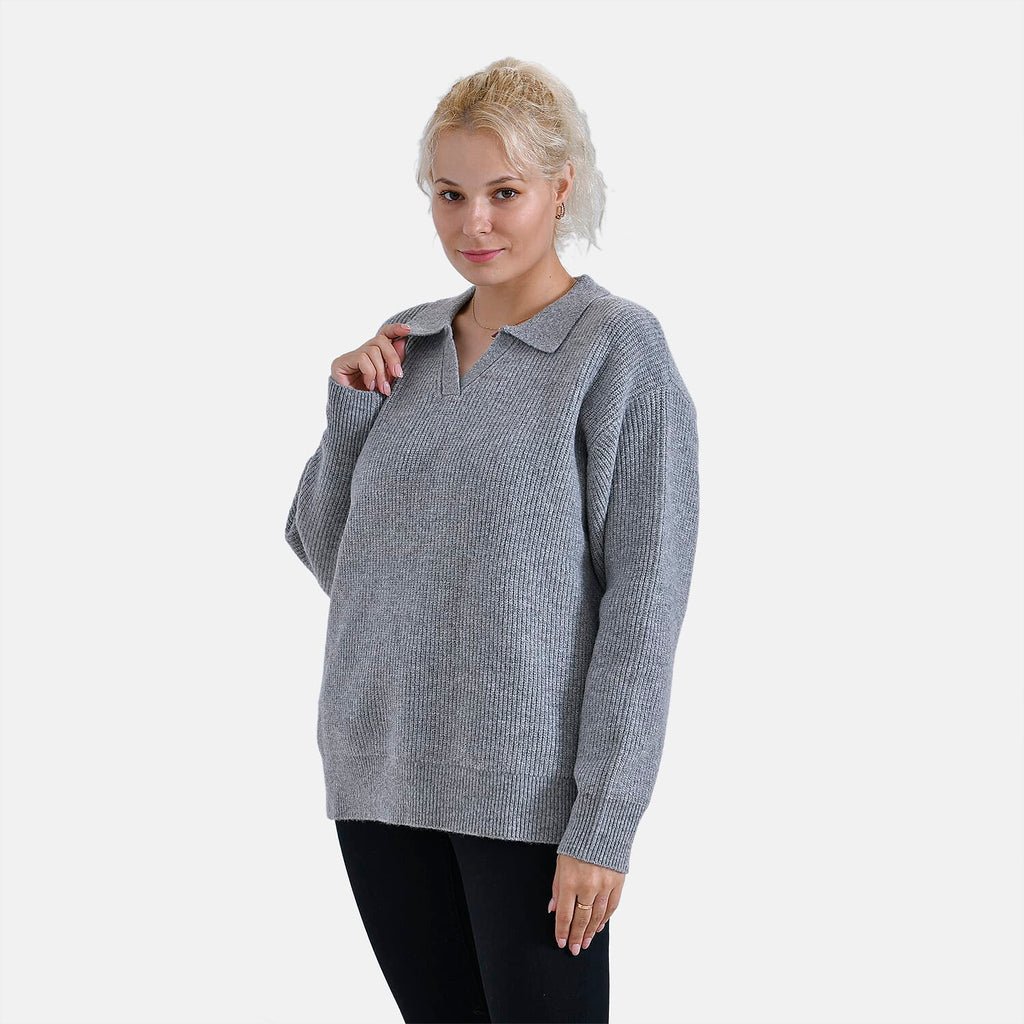 La Marey V neck polo sweater (Size 12 to 14) - Grey