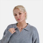 La Marey V neck polo sweater (Size 12 to 14) - Grey