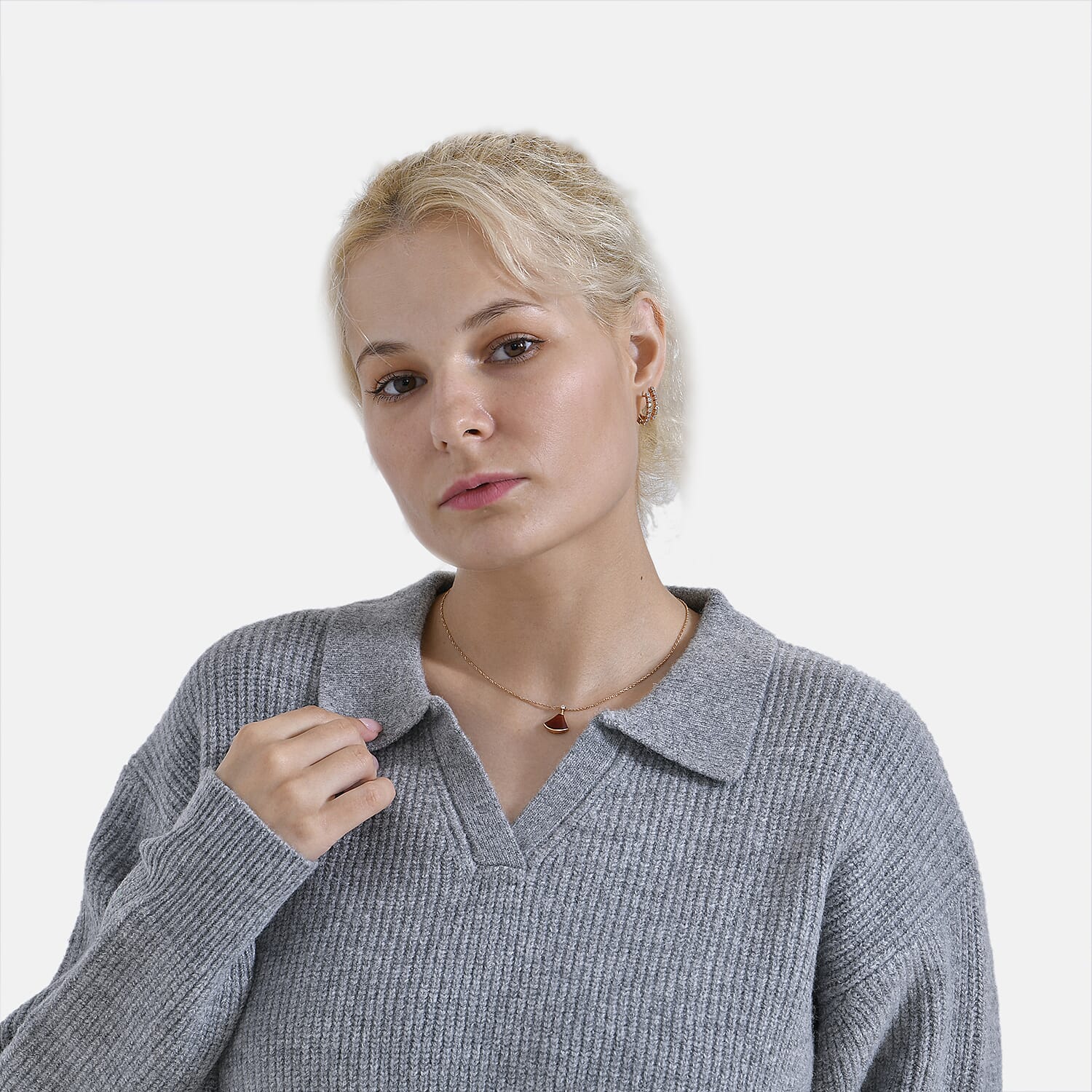 La Marey V neck polo sweater (Size 12 to 14) - Grey