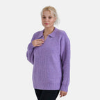 La Marey V neck Polo Sweater (Size 12 to 14) - Purple