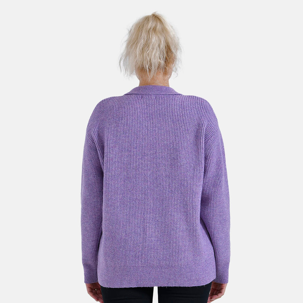 La Marey V neck Polo Sweater (Size 12 to 14) - Purple