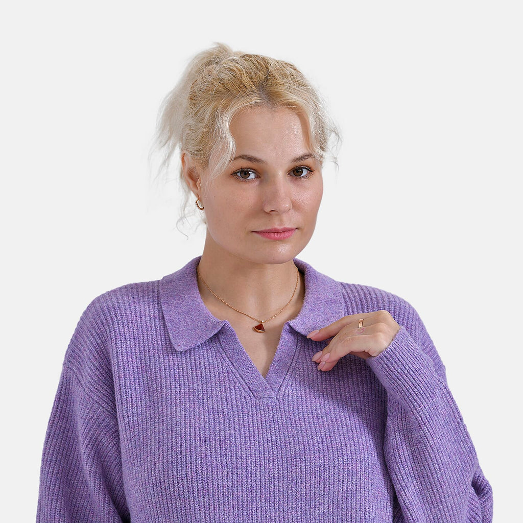 La Marey V neck Polo Sweater (Size 12 to 14) - Purple