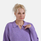 La Marey V neck Polo Sweater (Size 12 to 14) - Purple