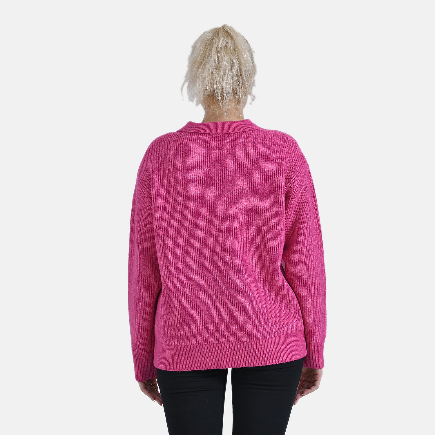 La Marey V neck Polo Sweater (Size 8 to 10) - Pink