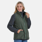 La Marey Turtleneck Gilet with Pockets (Size 16 to 18) - Green