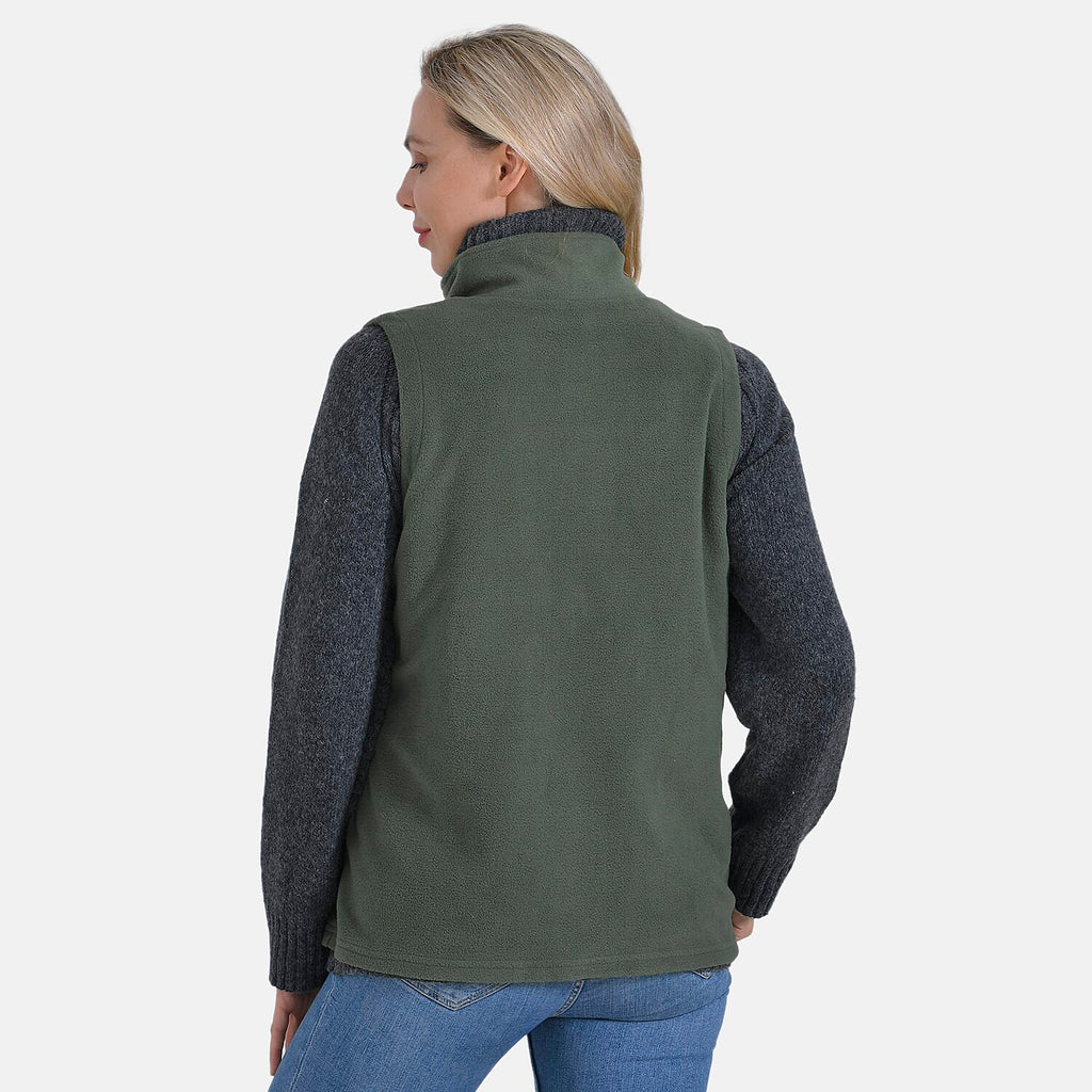 La Marey Turtleneck Gilet with Pockets (Size 20 to 22) - Green