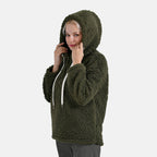 La Marey Plush Hoodie with Buttons (Size XL) - Green