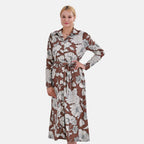 La Marey Floral Dress (Size S 8 TO 10) - Brown & Brown