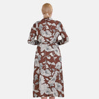 La Marey Floral Dress (Size S 8 TO 10) - Brown & Brown