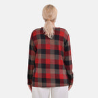 La Marey Jersey Top (One Size) - Red Checkered