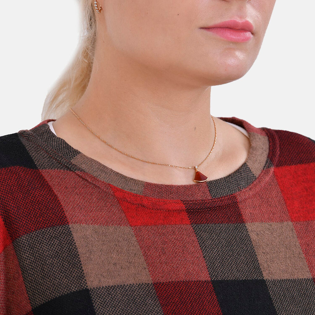 La Marey Jersey Top (One Size) - Red Checkered
