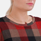 La Marey Jersey Top (One Size) - Red Checkered