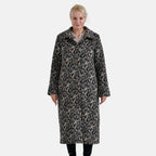La Marey Ladies Leopard Longline Coat (Size 12 to 14) - Brown