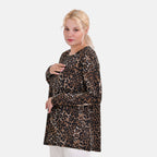 La Marey Polyester Leopard Top Size 8-20 - Brown