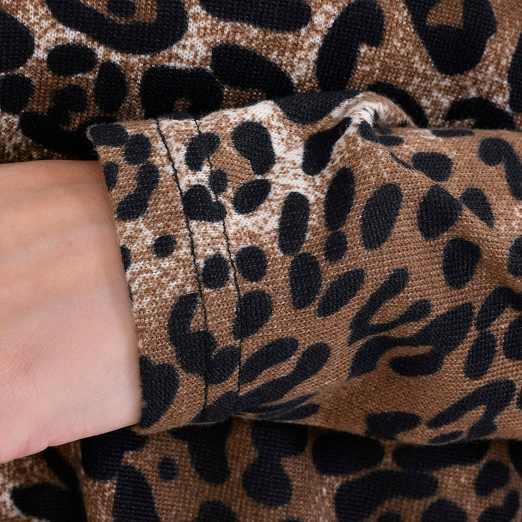 La Marey Polyester Leopard Top Size 8-20 - Brown