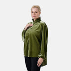 La Marey Festive Velvet Blouse (Size 8 to 10 ) - Green