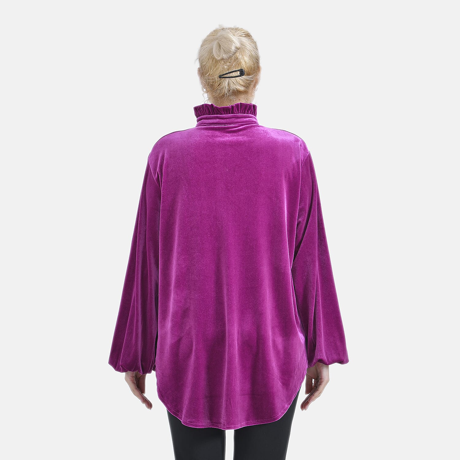La Marey Festive Velvet Blouse (Size 12 to 14) - Purple