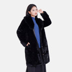 La Marey Faux Fur Coat (Size 8 to 14) - Black.