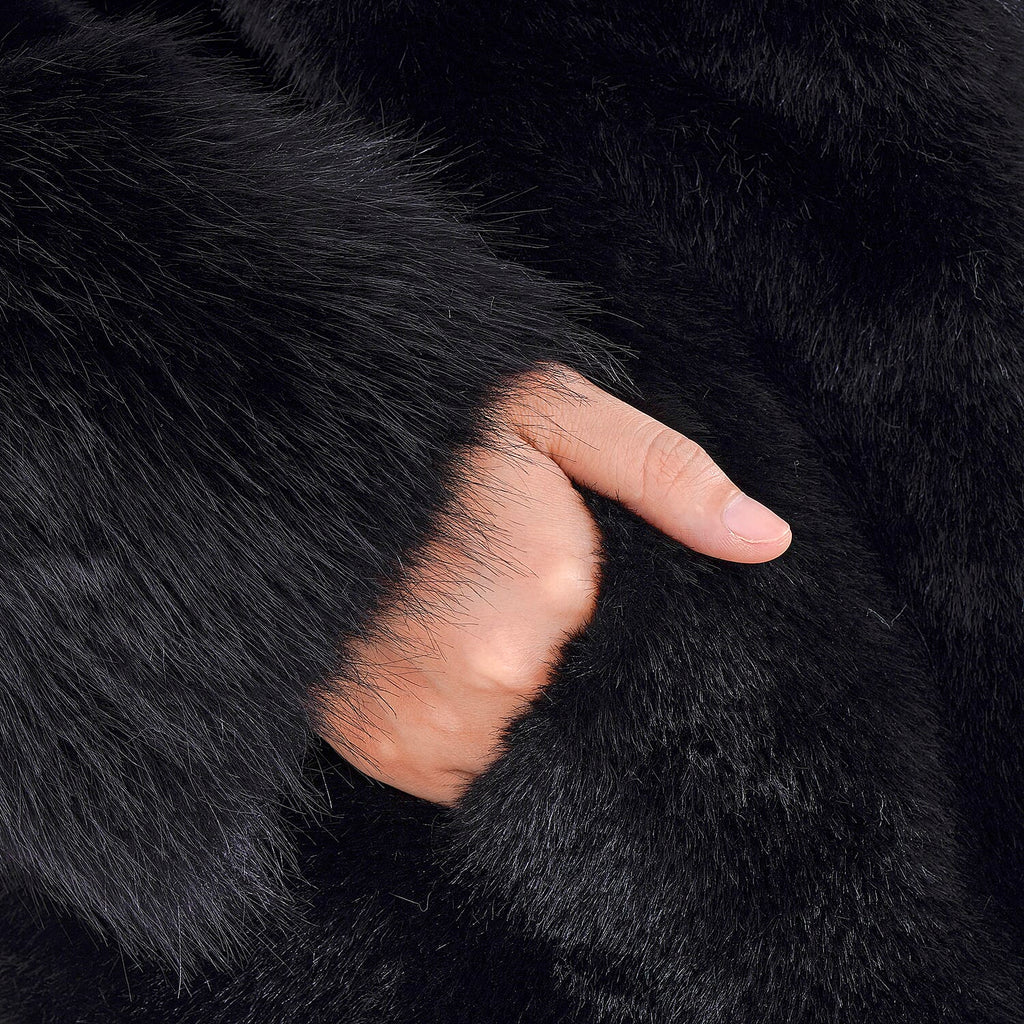La Marey Faux Fur Coat (Size 8 to 14) - Black.