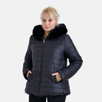 La Marey Reversible Coat with hood - Black